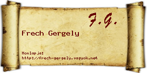 Frech Gergely névjegykártya